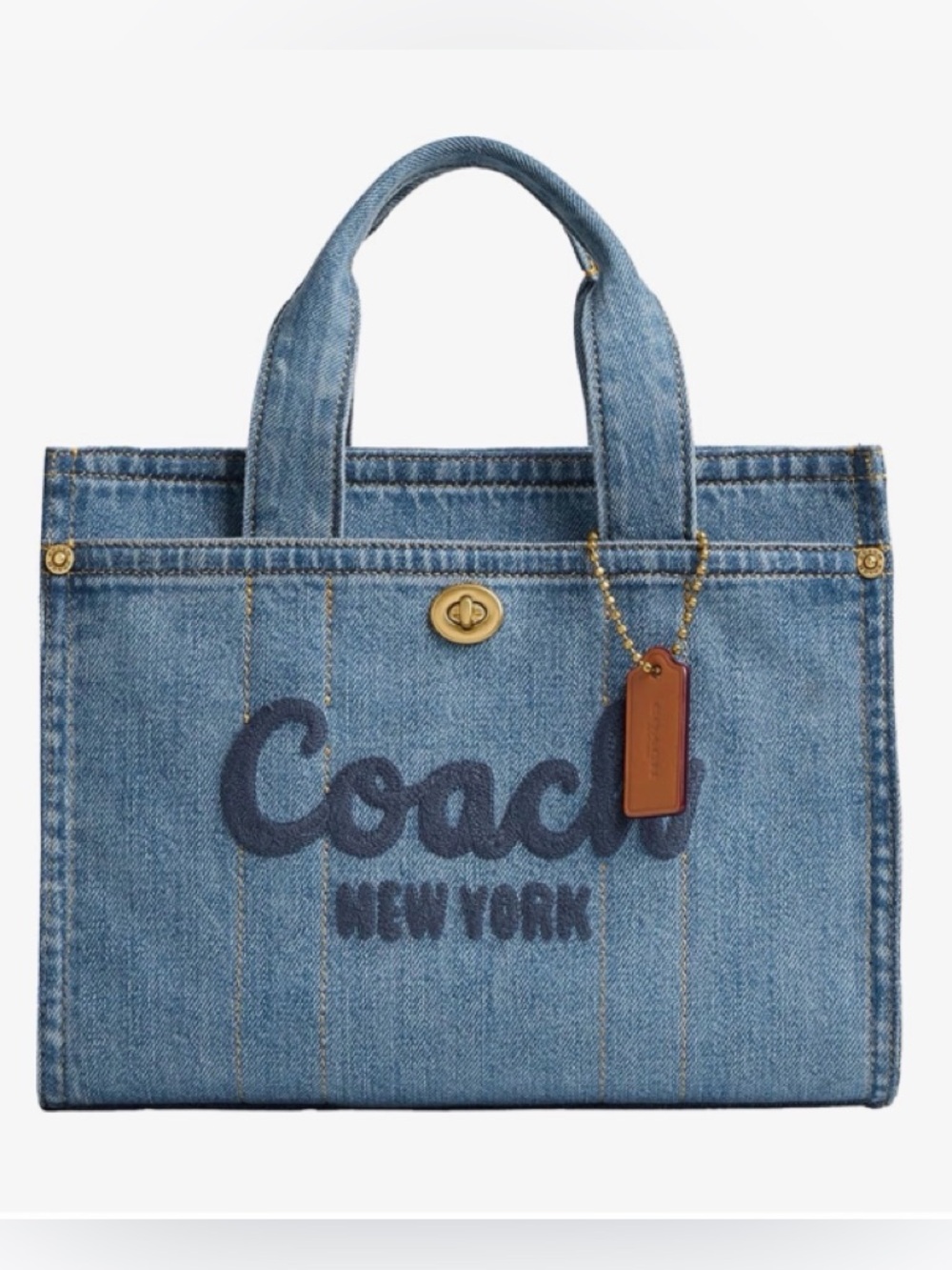 NWT Coach Cargo Tote 26 In Denim